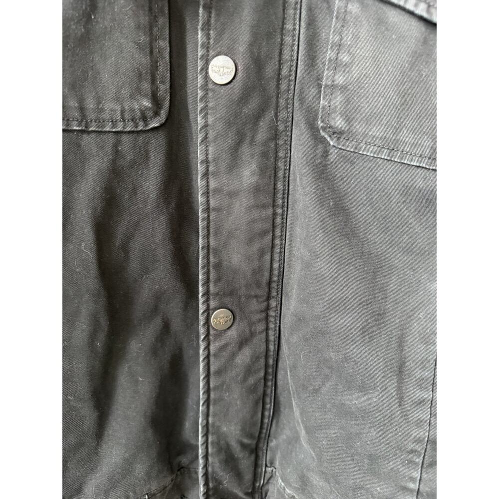 Levis Denim Jacket Adult Medium Black Sherpa Lined Red Tab Trucker Fleece Men - Picture 4 of 8